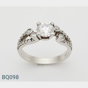 Sterling Silver Monica Design Ring With Czs (Size O1/2) - 51533/364