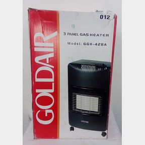 GOLDAIR - 3 PANEL GAS HEATER WITH REGULATOR AND WHEELS - BLACK - GGH-42BA