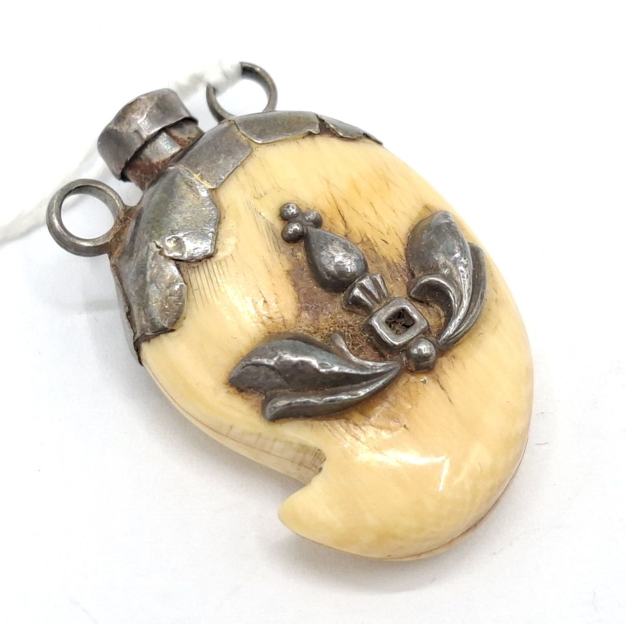 Antique Bone Chatelaine Perfume Bottle