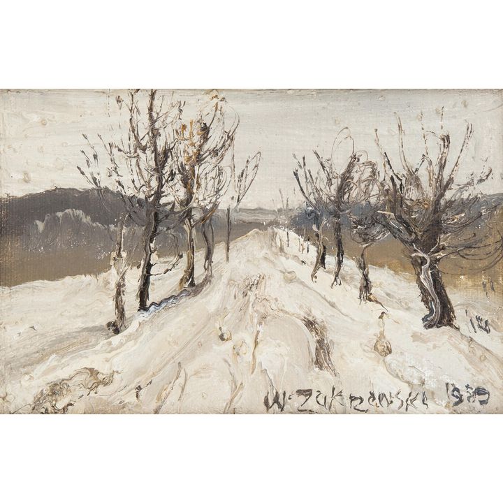 Włodzimierz Zakrzewski | Zima - Droga między zagajnikami, 1989 r.