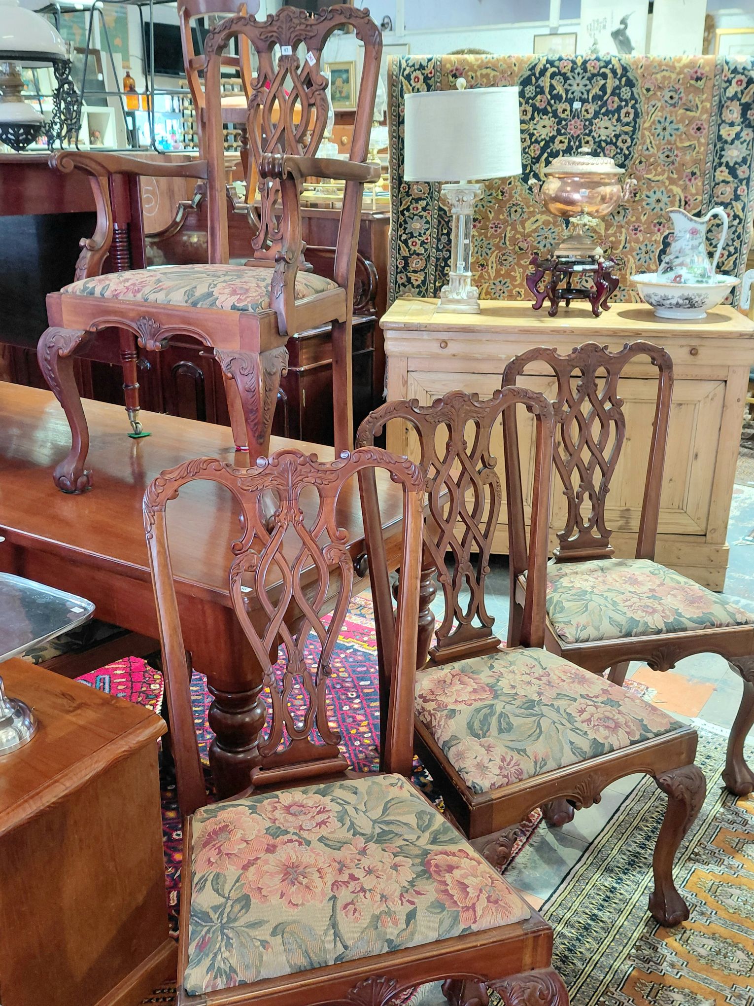 87 · CHIPPENDALE STYLE DINING CHAIRS