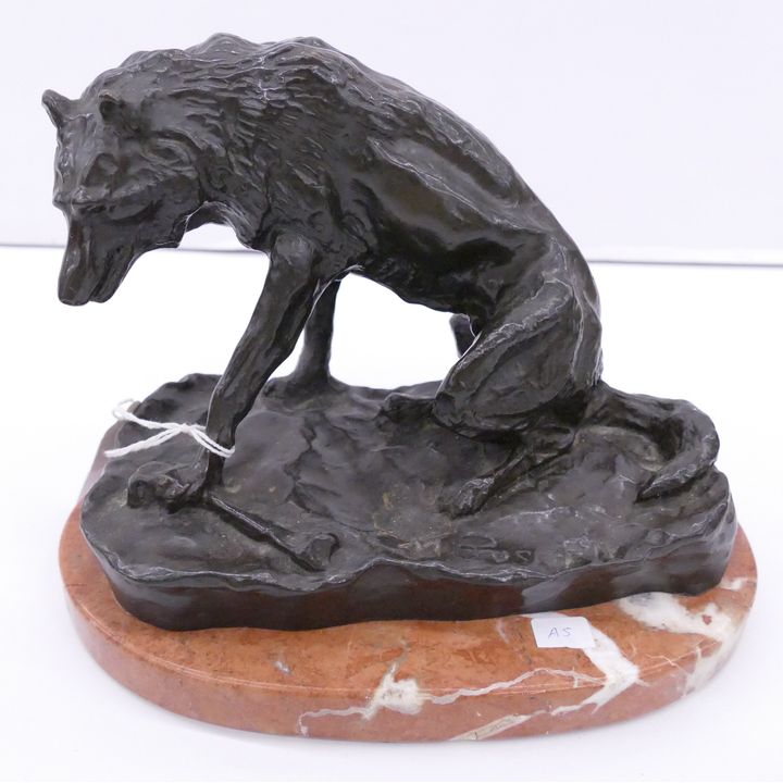 After C.M. Russell Wolf Bronze- 6.5 x 8.5''