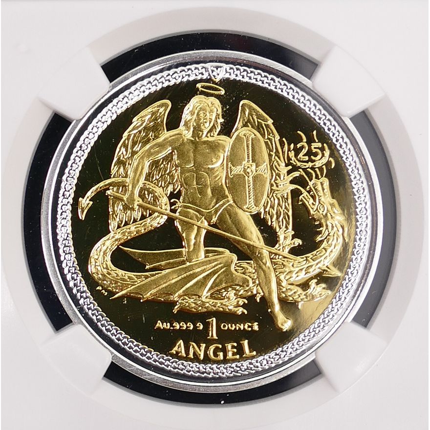Isle of Man 2009 Bi-Metallic 1oz Gold Angel Proof Coin, NGC PF69 Ultra Cameo