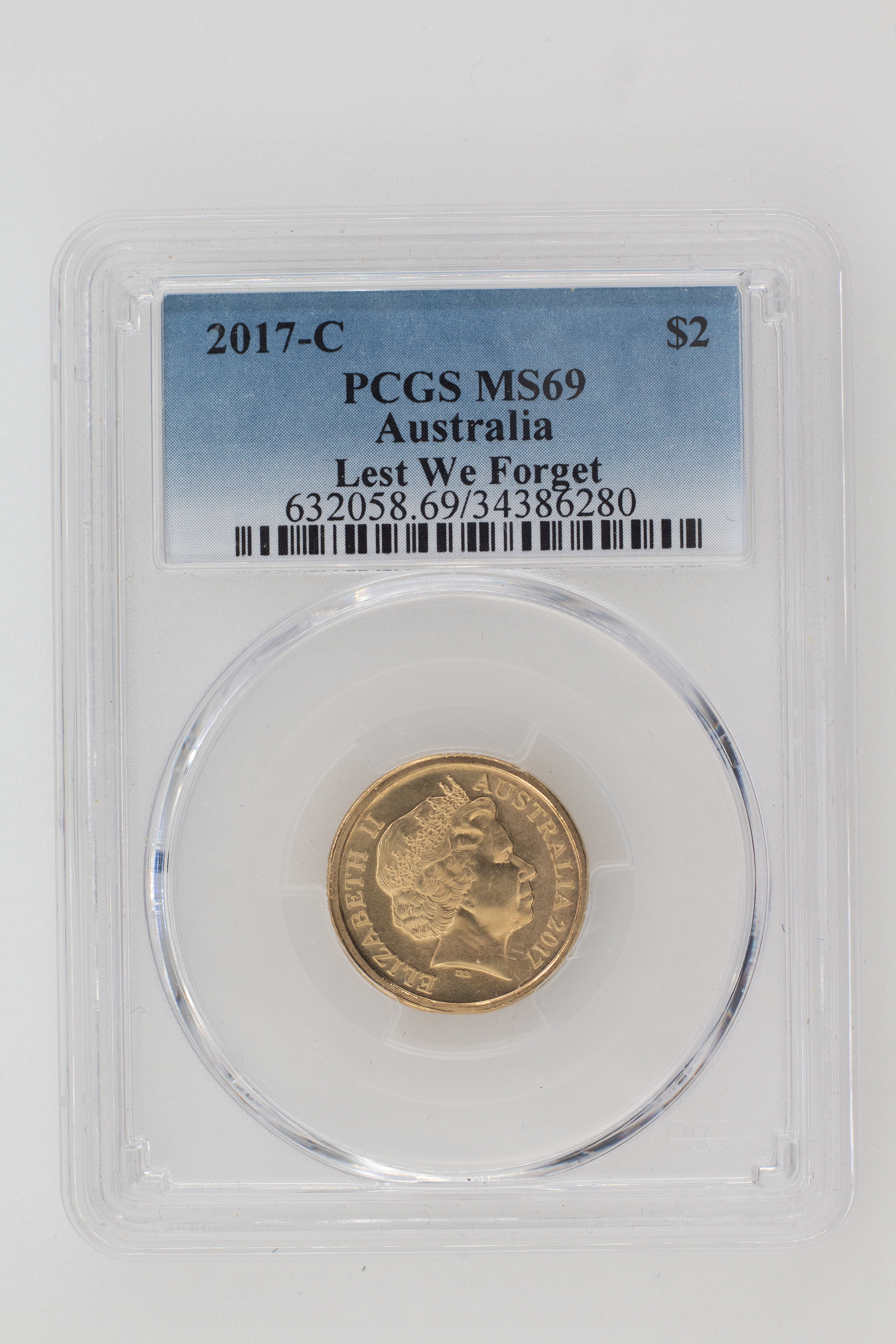 2017-C Australia Two Dollar, $2 Lest We Forget PCGS - MS69 -280