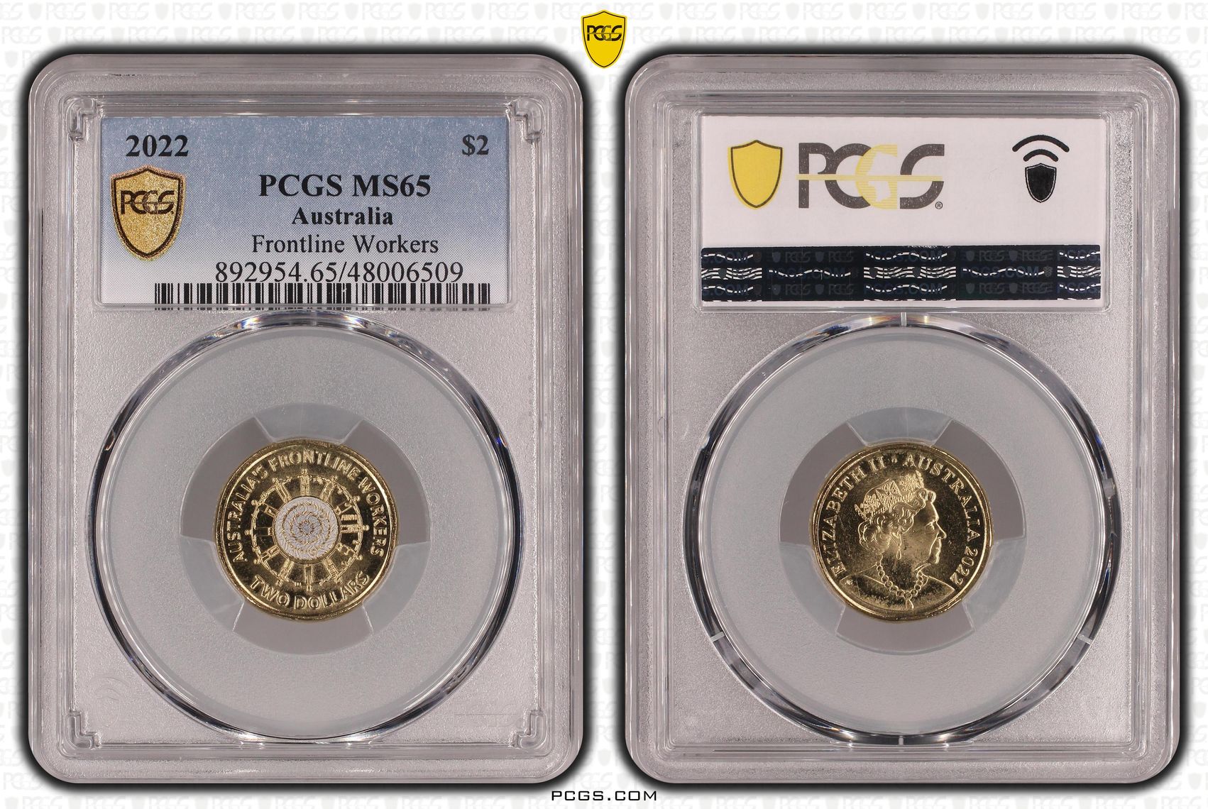 Elizabeth II, Frontline Workers Colorized, Two Dollar, 2022, PCGS MS65