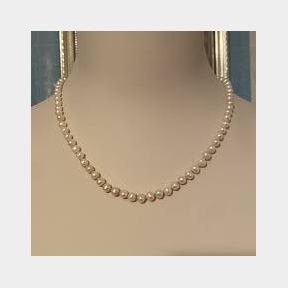 Imitation Pearl Necklace 56cm Golden Cord/ Clasp |