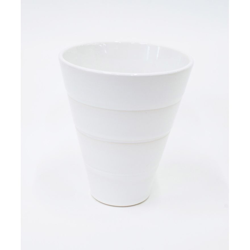 John Parker - White grooved vase