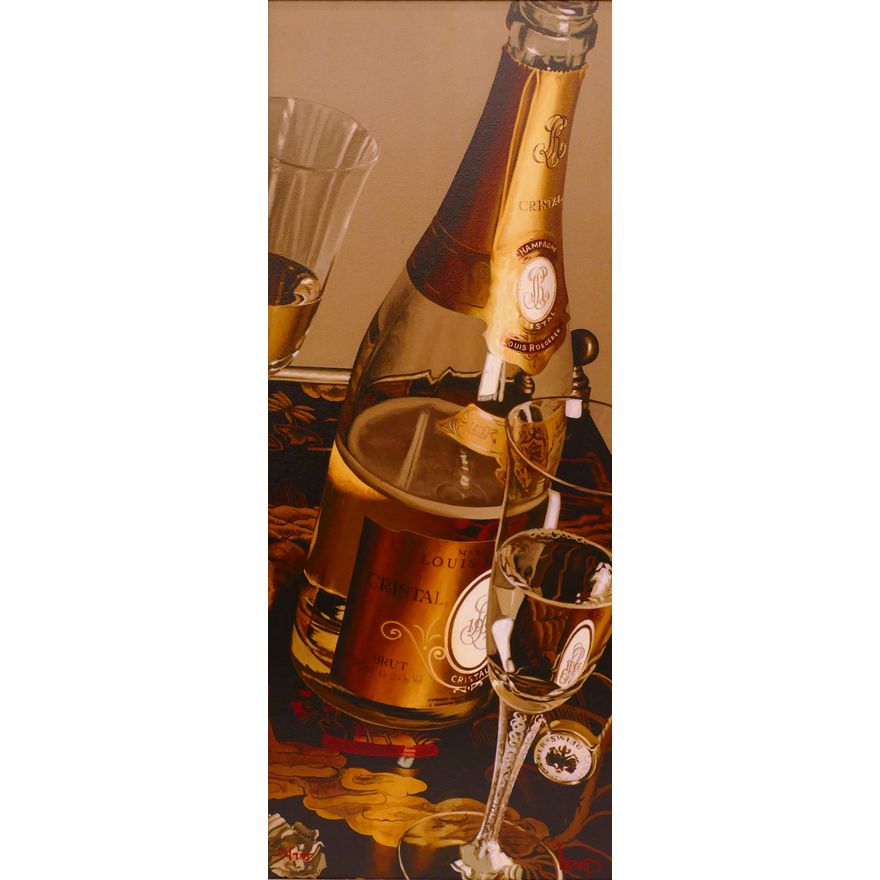 Thomas Arbid 'In the Glow' S/N Cristal Champagne Giclee Gallery Framed. 39''x15''
