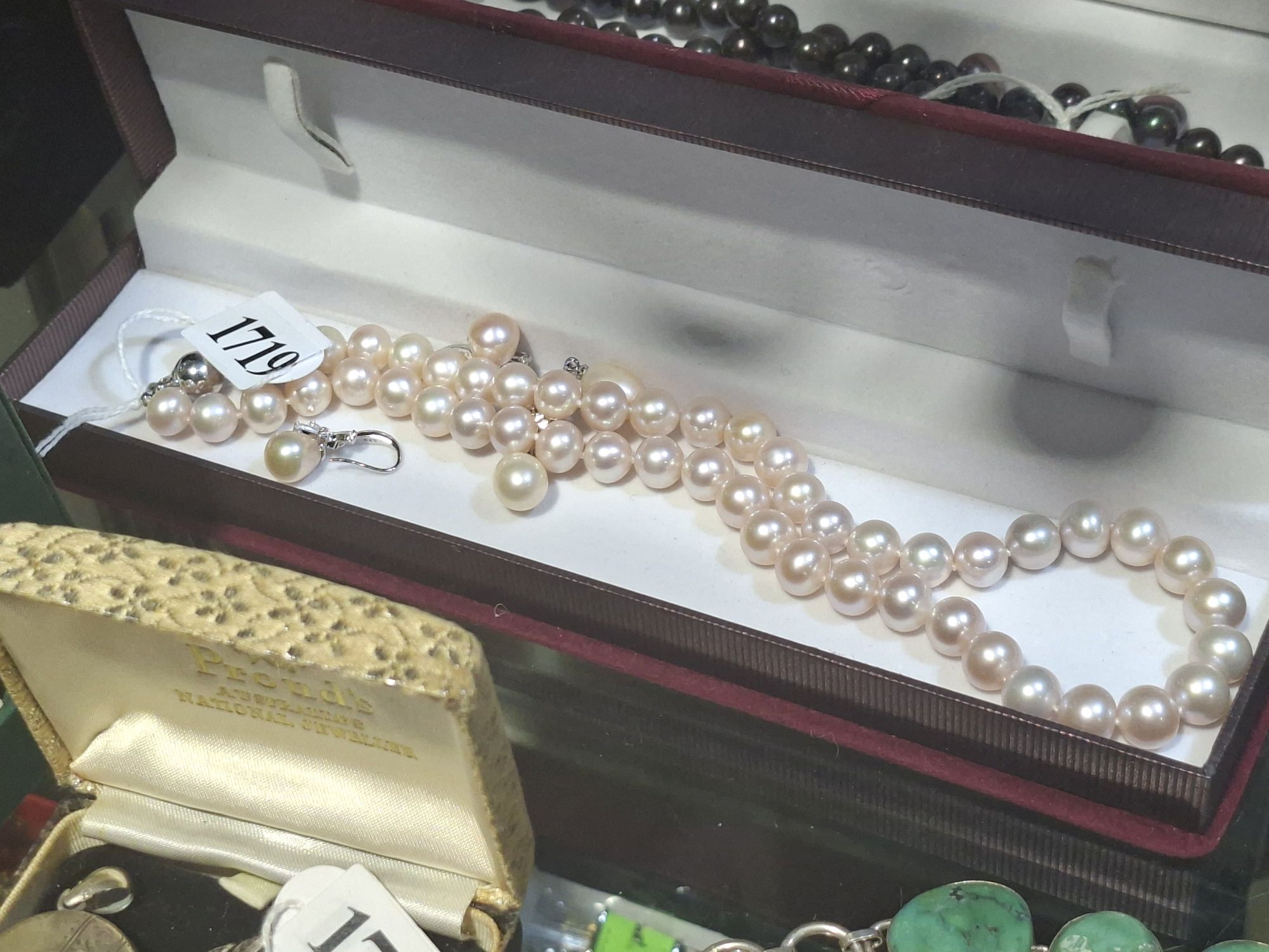 Cultured Pearl Strand And Silver Earrings