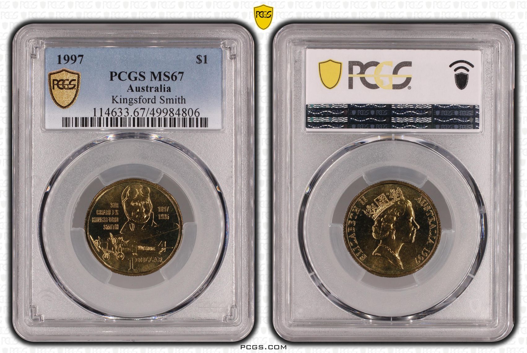 Kingsford Smith , One Dollar, 1997, PCGS MS67