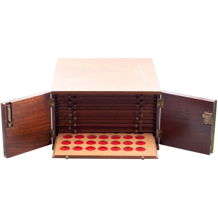 Great Britain, Mahogany Coin Cabinet, 1900s, VGC