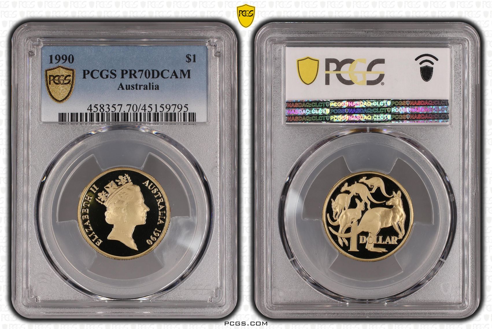 Elizabeth II, One Dollar, 1990, PCGS PR 70DCAM