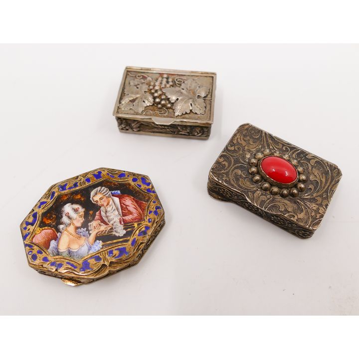 Box Italian and French Silver Pill Boxes