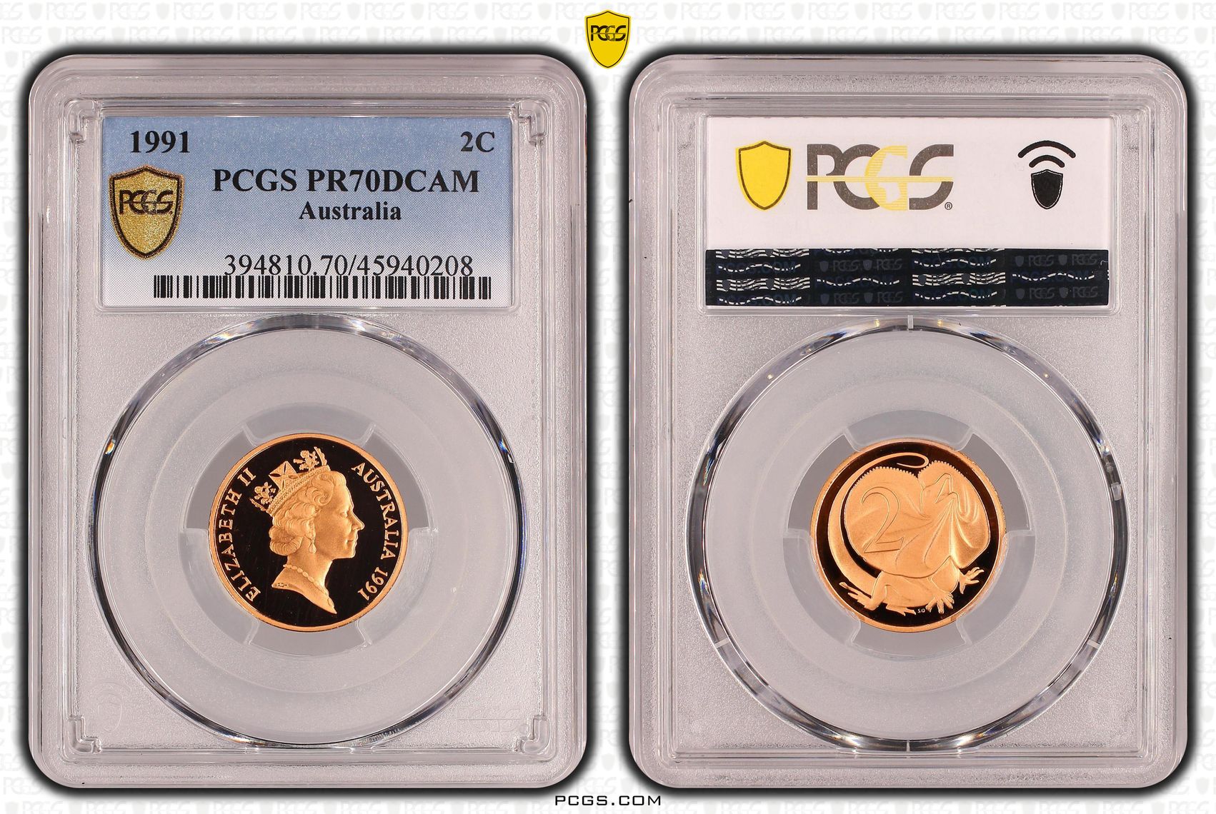 Top pop, Two Cent, 1991, PCGS PR70DCAM