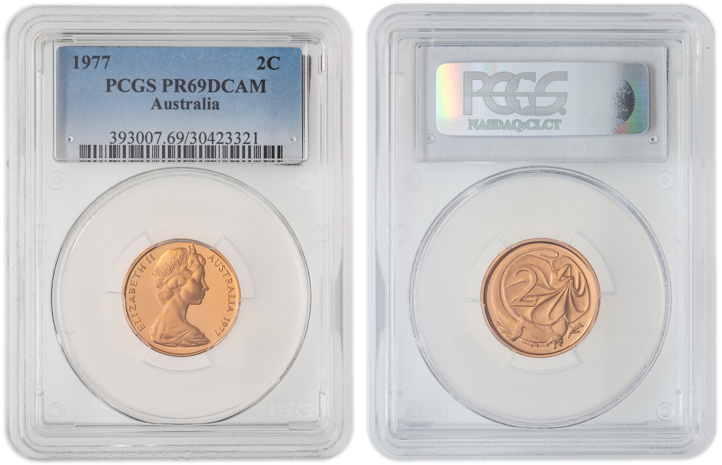 Elizabeth II, Two Cent, 1977, PCGS PR69DCAM