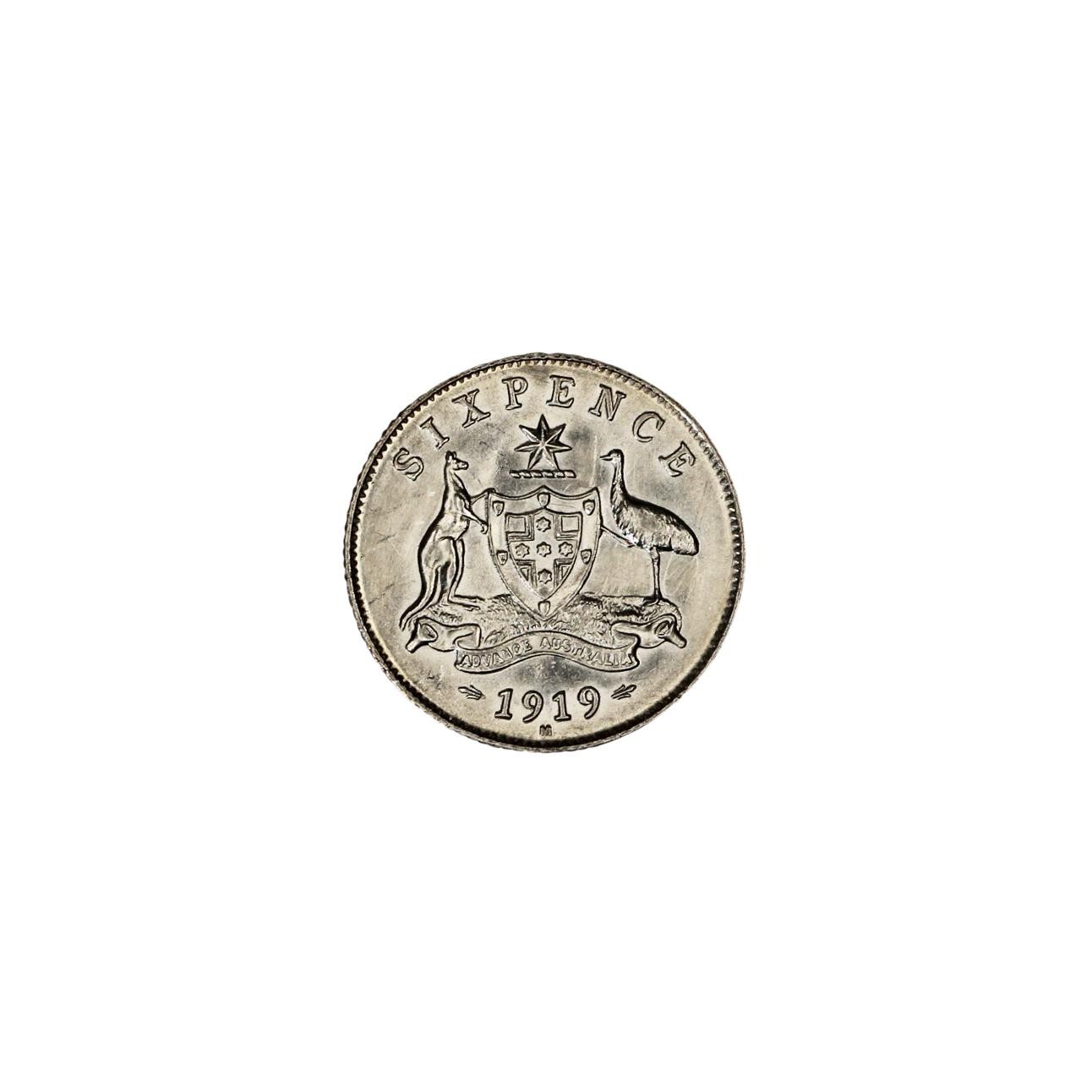 979. · George V, Sixpence, 1919-M, aUNC