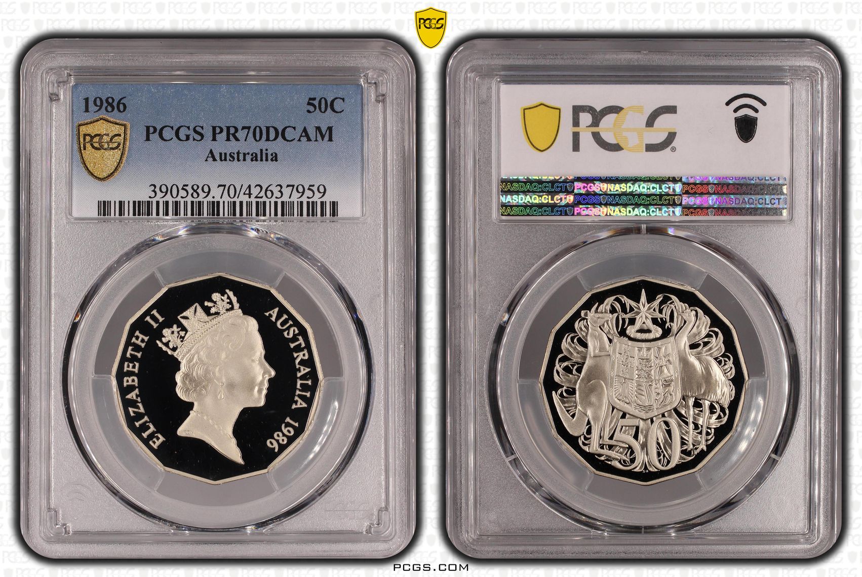 Elizabeth II, Fifty Cent, PR70DCAM , 1986 PCGS POP - 24/0