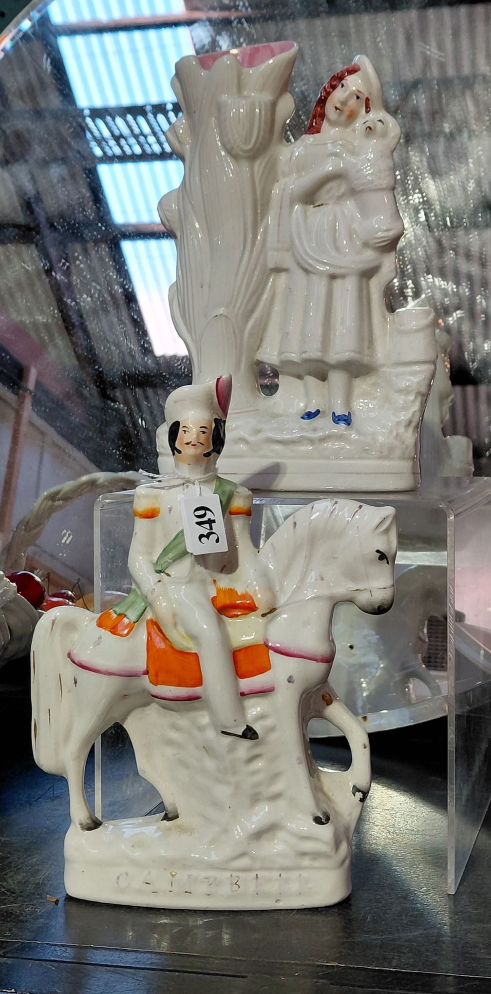 349 · TWO STAFFORDSHIRE FLATBACK FIGURINES