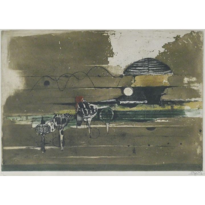 Johny Friedlaender ''Untitled'' (Abstract) Aquatint Etching