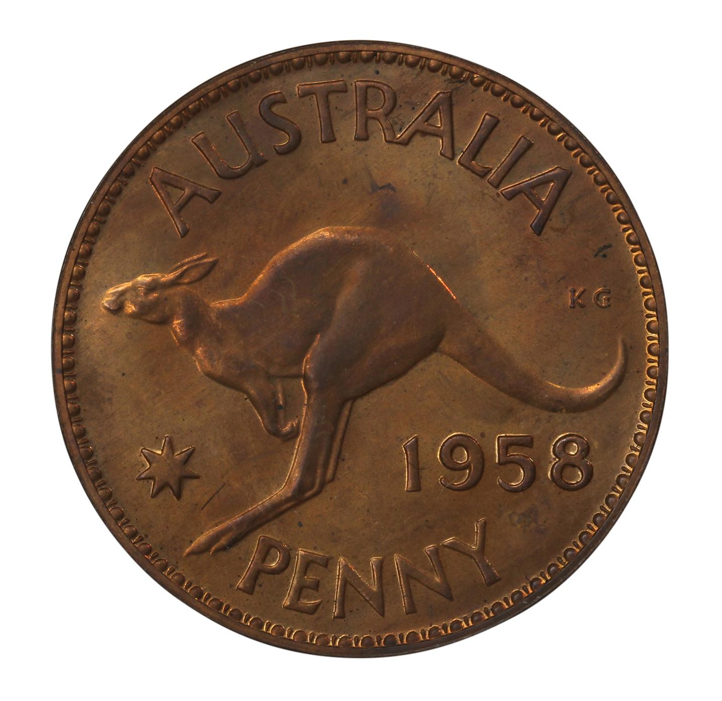 Elizabeth II, Penny, 1958, aFDC