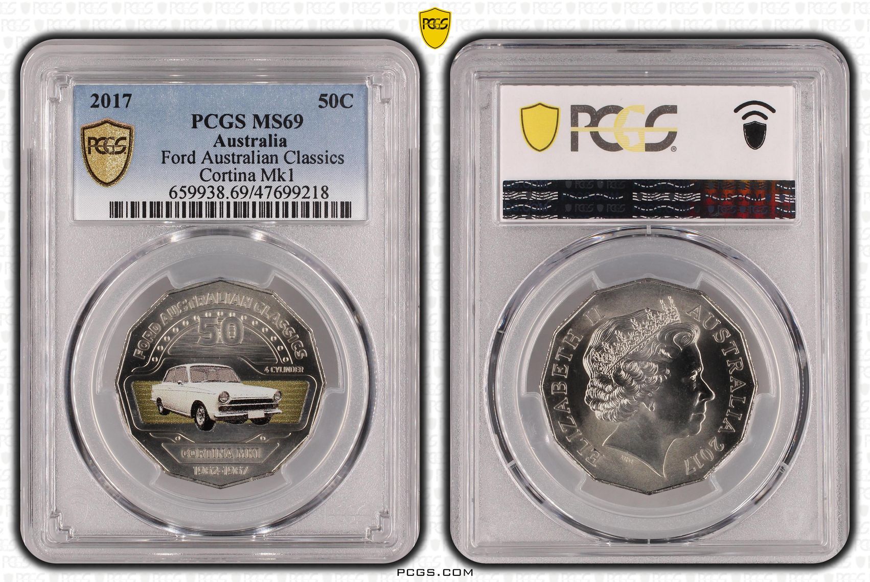 Ford Australian Classics - Cortina Mk1, Fifty Cent, 2017, PCGS MS 69