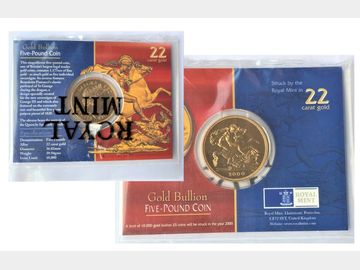 2000 QUEEN ELIZABETH II FIVE POUND GOLD COIN