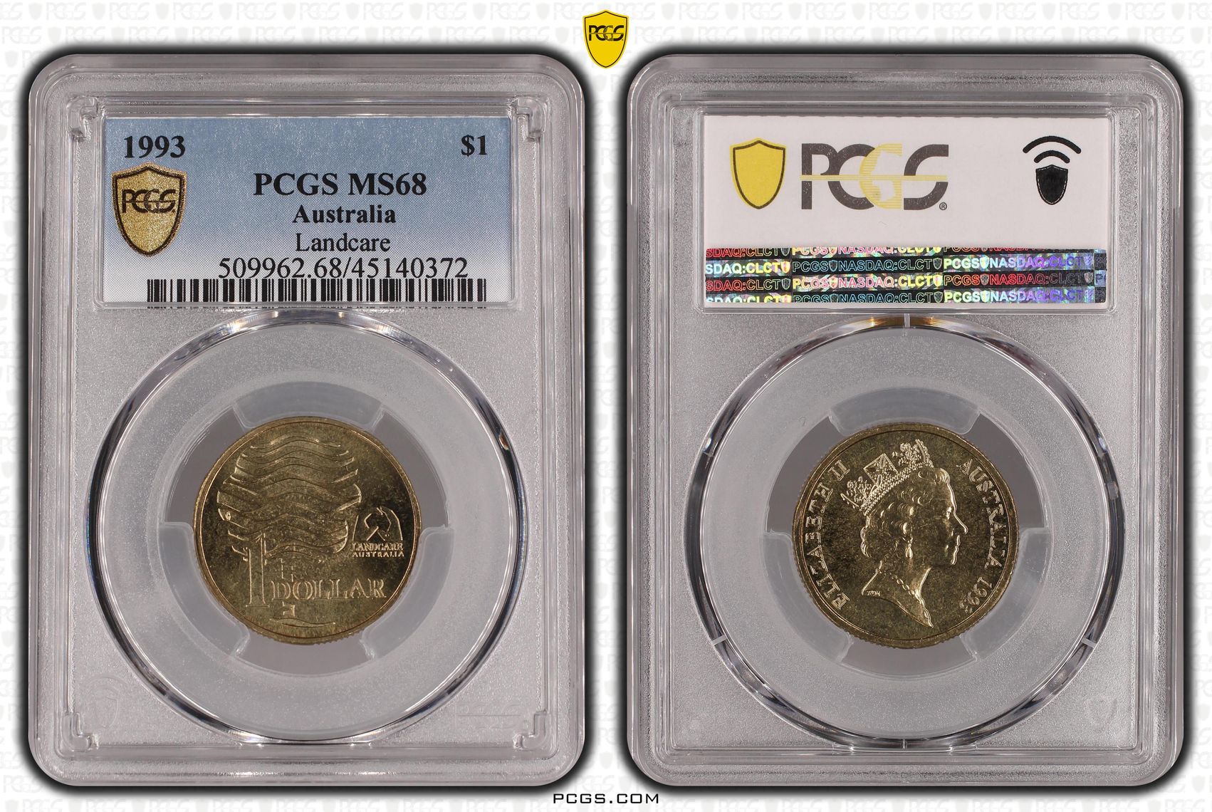 1993 Australia One Dollar, $1 Landcare PCGS - MS68 POP 14/0 -372
