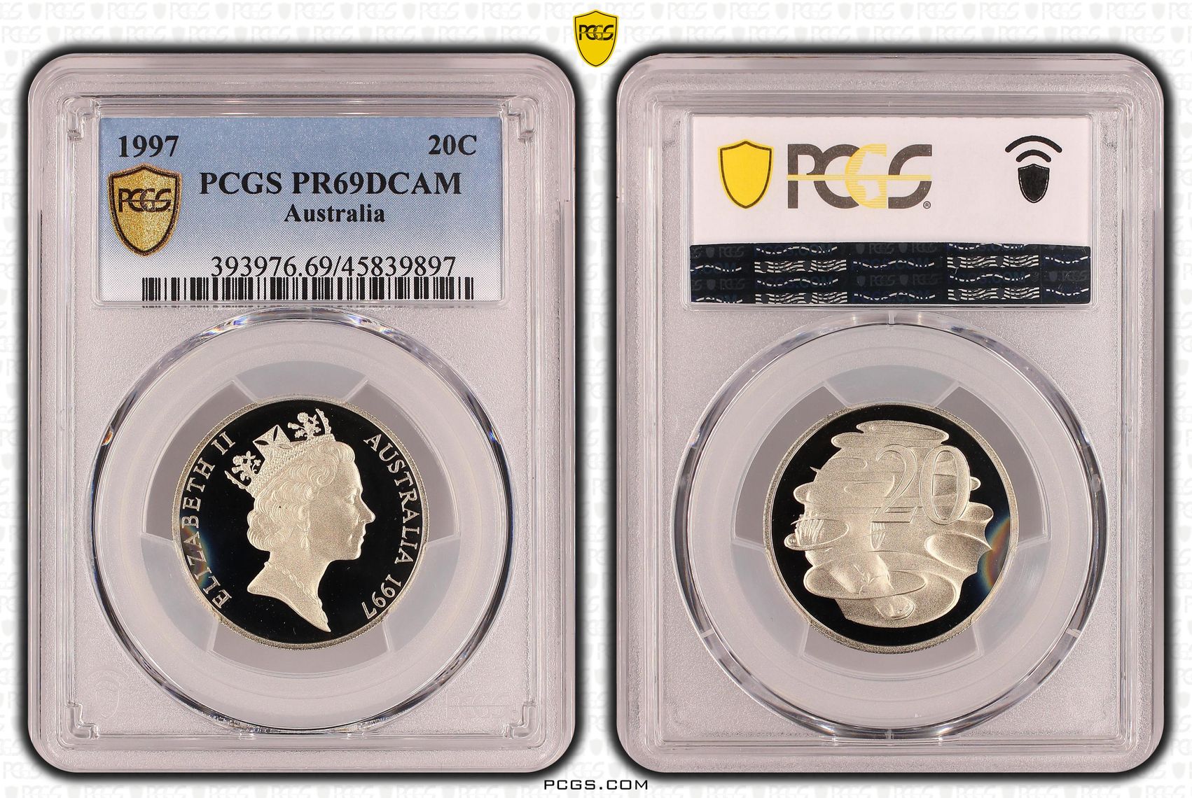 Twenty Cent, 1997, PCGS PR69DCAM