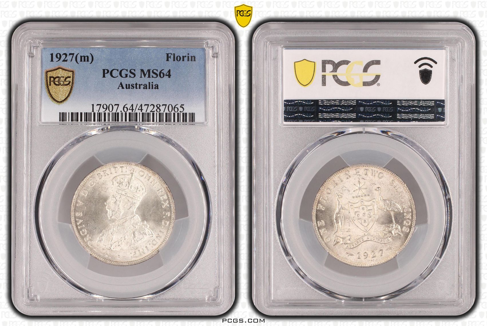 Florin, 1927(m), PCGS MS 64