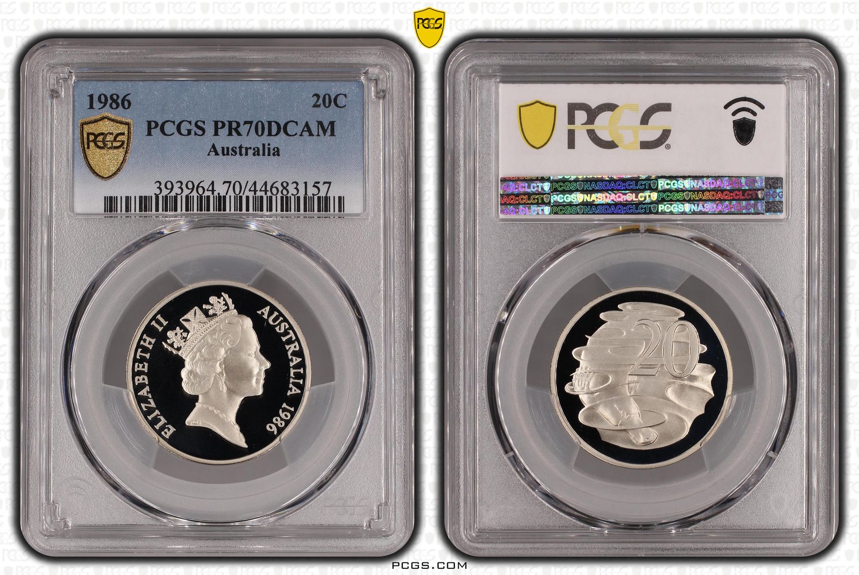 1986 Australian Twenty Cent, 20c Proof PCGS - PR70DCAM POP 26/0 -157