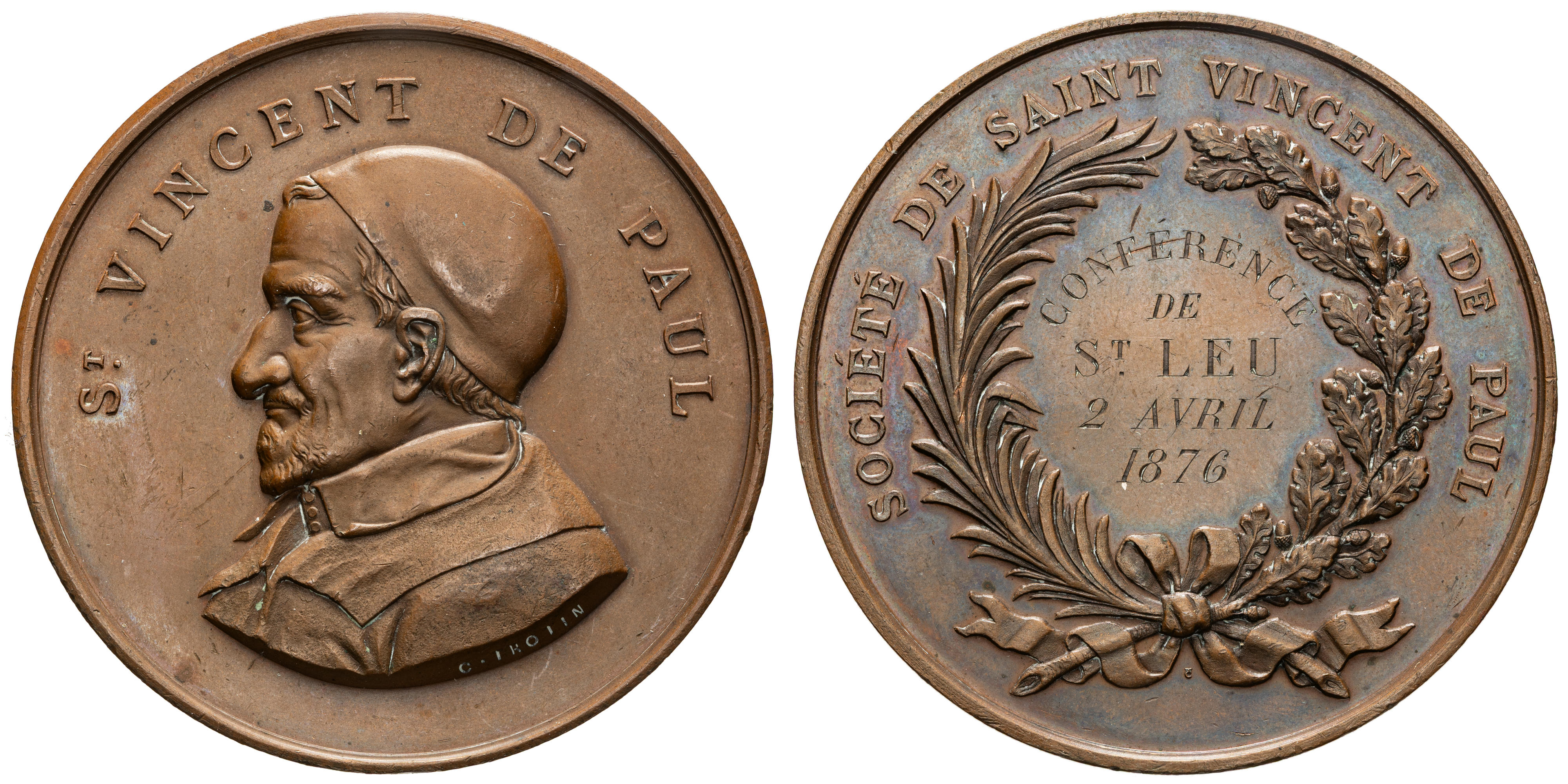 France, St Vincent De Paul, 1876, aUNC