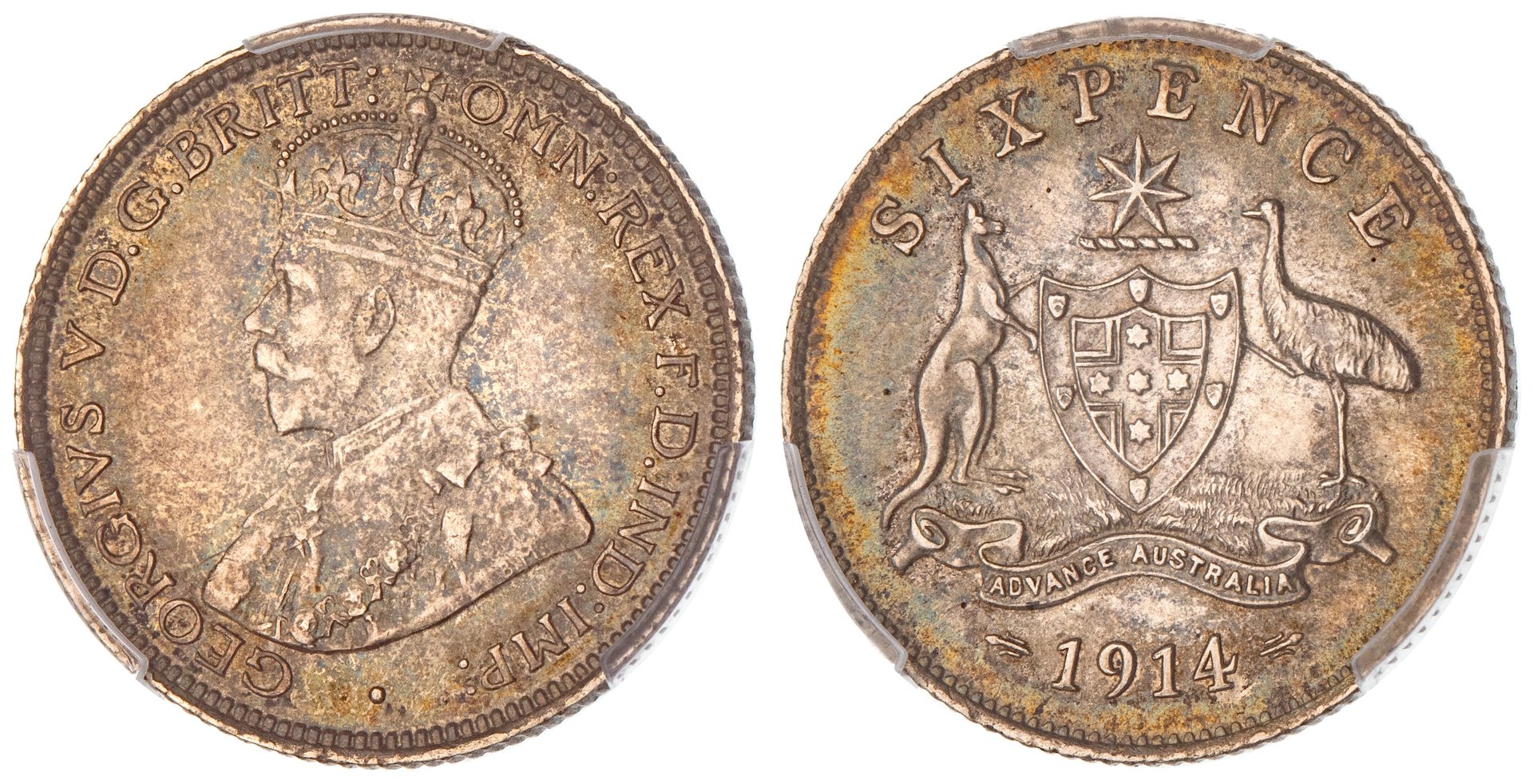 George V, Sixpence, 1914, PCGS MS 63