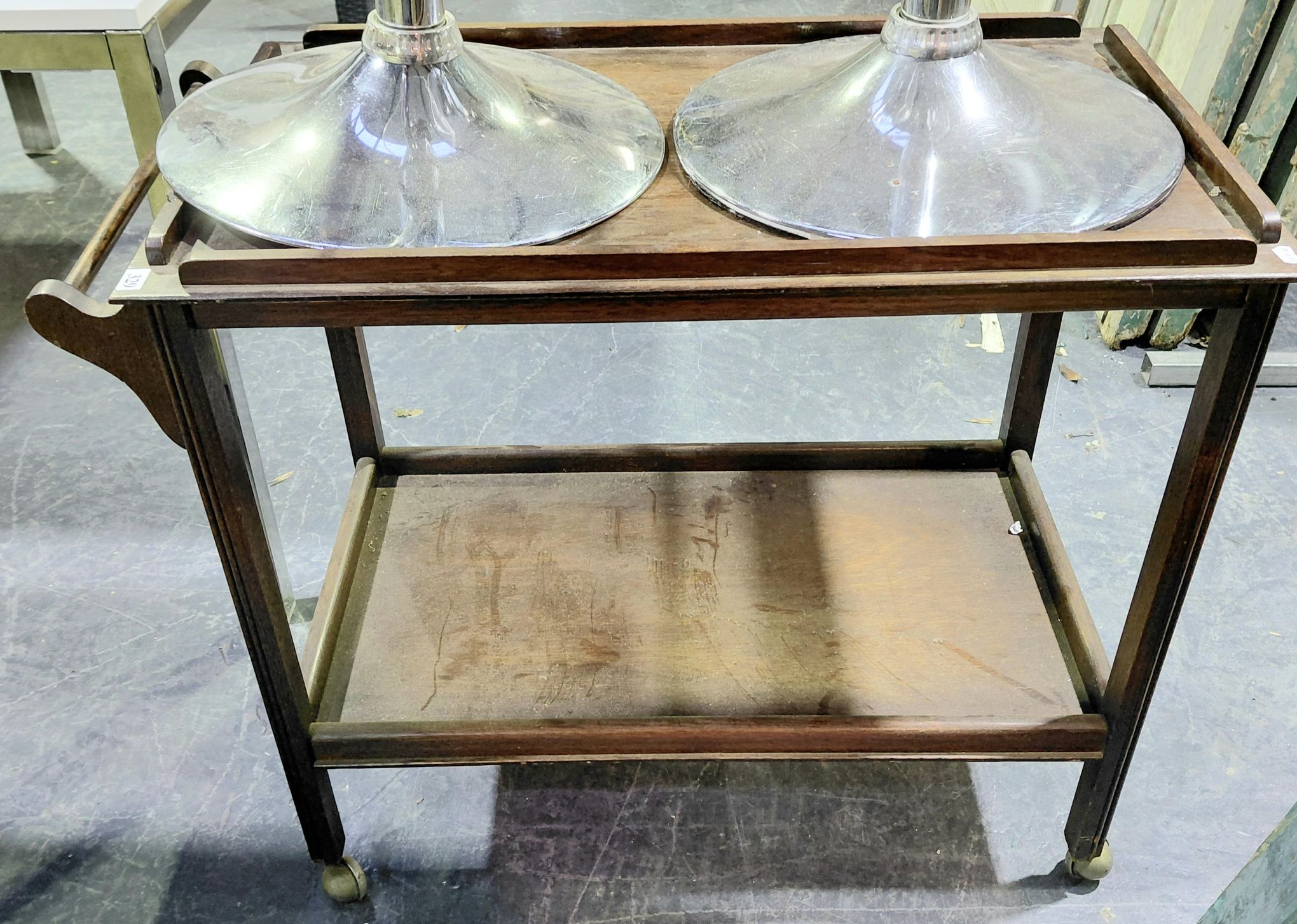 329 · OAK TEA TROLLEY