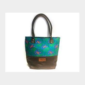 SHWEZU - LEATHER + SHWESHWE HANDBAG - GREEN + BROWN - 51459/2532