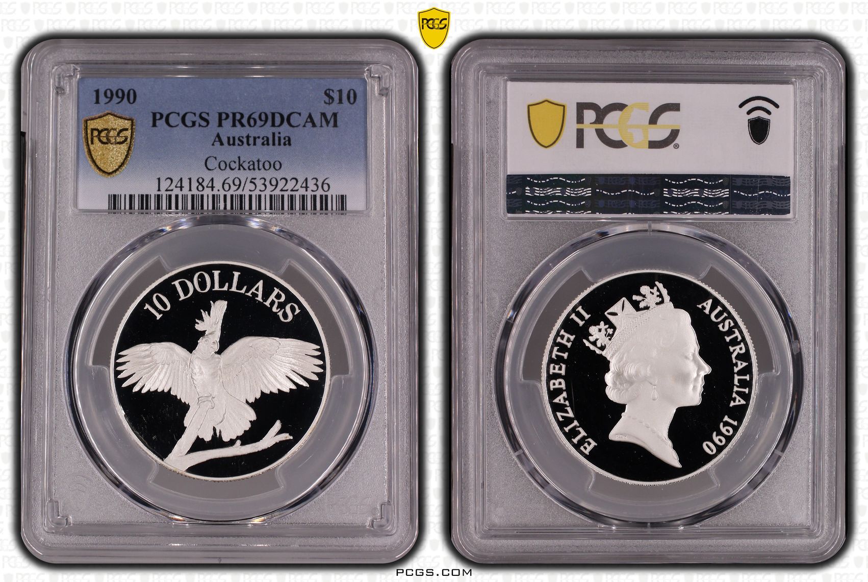 Cockatoo, Ten Dollar, 1990, PCGS PR69DCAM
