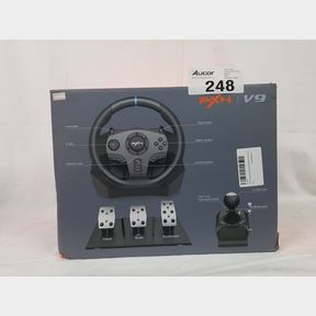 PXN V9 GAMING STEERING WHEEL 270-900 DEGREE WITH 3 PEDALS AND GEAR SHIFTER - PXN GAMING STEERING WHEEL FOR PC PS3 PS4 X-BOX ONE SERIES