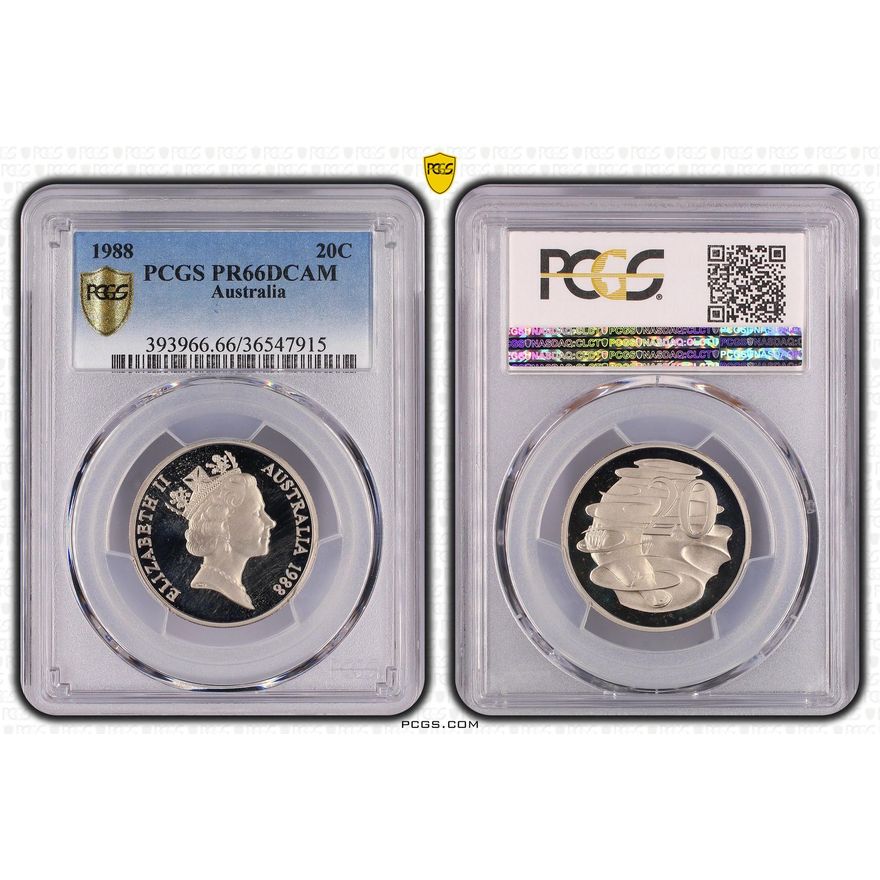 Elizabeth II, Twenty Cent, 1988, PCGS PR66DCAM