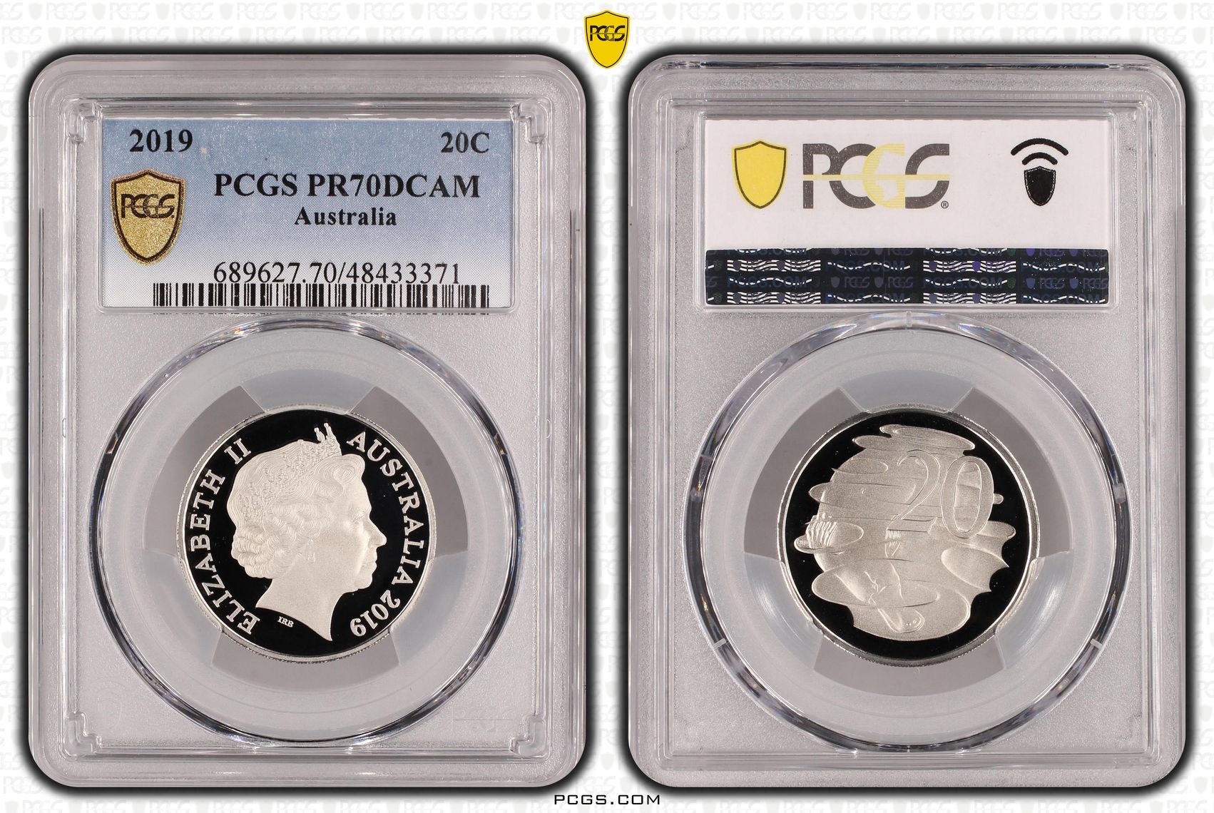 Elizabeth II, Twenty Cent, 2019, PCGS PR70DCAM