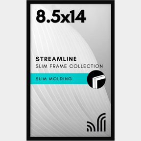 AMERICANFLAT 8.5X14 PICTURE FRAME WITH SHATTER-RESISTANT GLASS - STREAMLINE COLLECTION - THIN BORDER PICTURE FRAME FOR WALL DISPLA