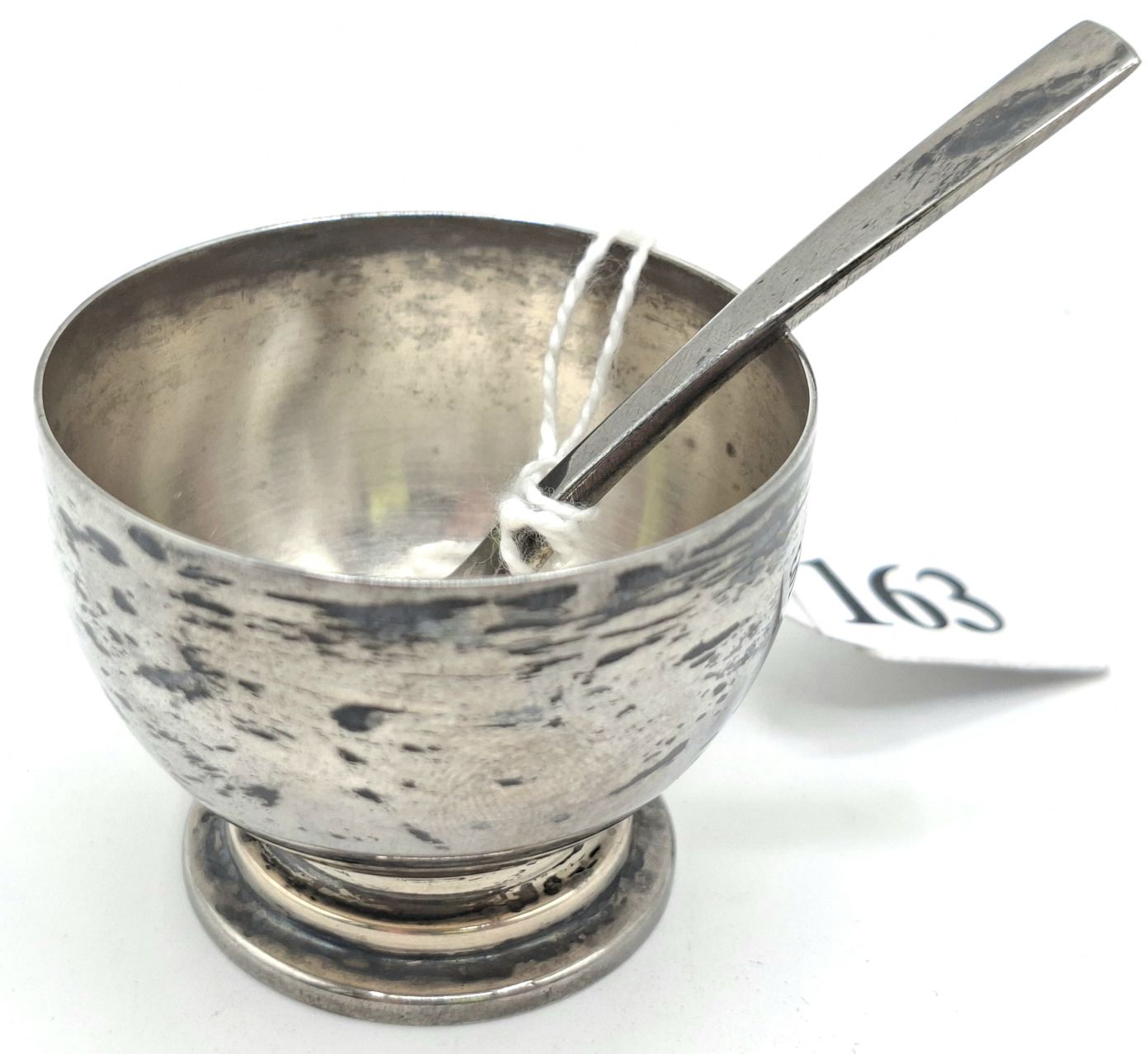 163 · STERLING SILVER EGG CUP AND SPOON