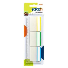 Stick n Filing Tabs Repositionable 3 Frame Colours 37x50mm 30 Tabs Bulk Pack of 12 |