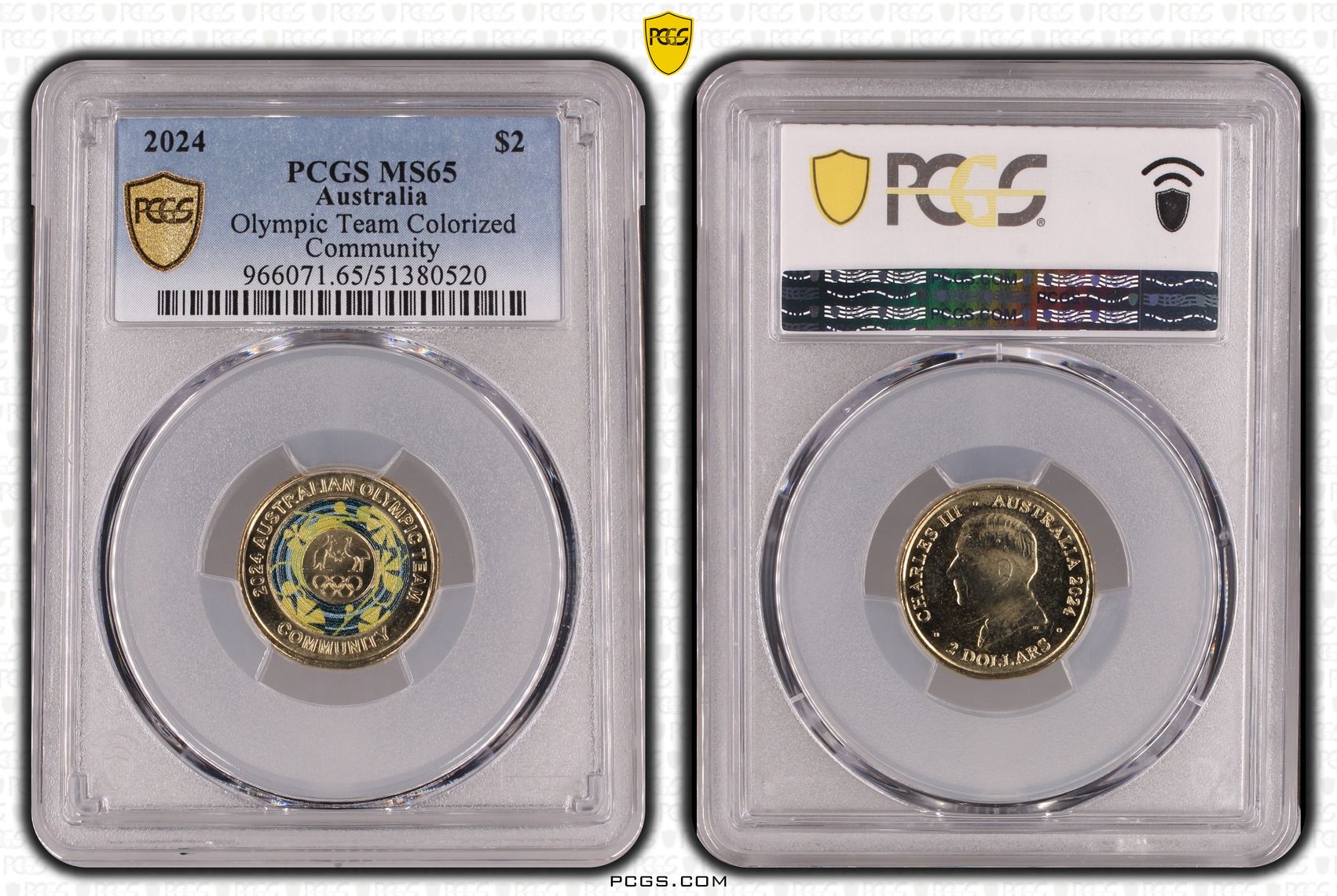 Olympic Team Colorized Community, Two Dollar, 2024, PCGS MS65