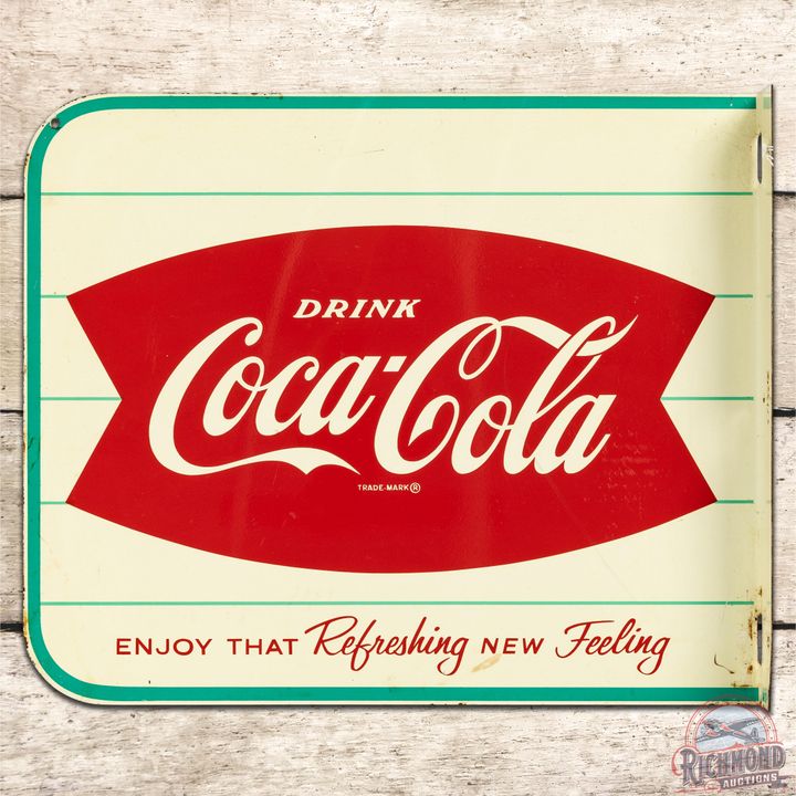 Drink Coca Cola Enjoy That Refreshing New Feeling DST Flange Sign - 8.75 & 8.5