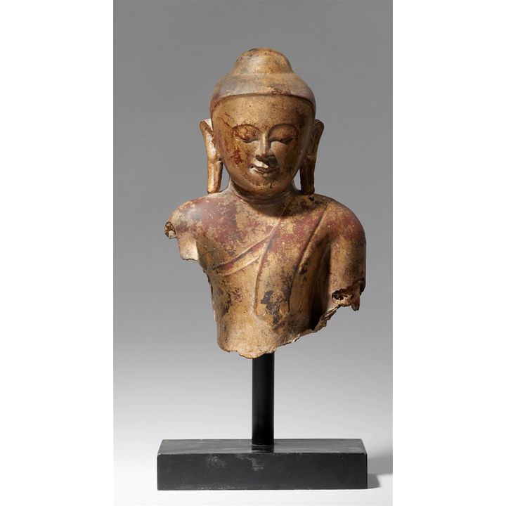 A Shan dry lacquer fragmentary figure of Buddha. Burma. 18th/19th century
Fragment eines Buddha-Figur. Trockenl
