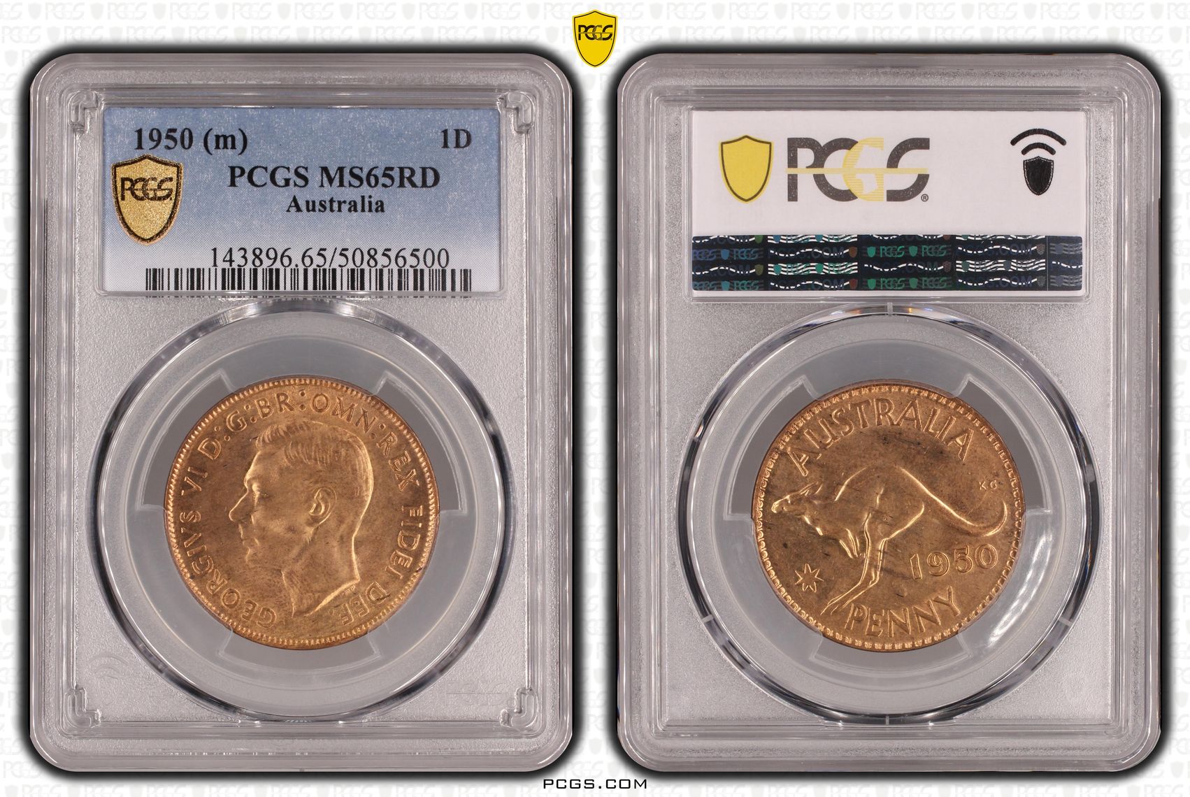 Penny, 1950, PCGS MS65RD