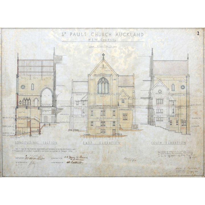 DANIEL B. PATTERSON (Architect) - St Pauls Church Architects Plan of the New Chancel