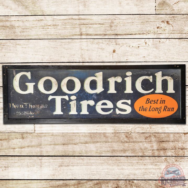 6' Goodrich Tires "Best in the Long Run" SST Smaltz Sign & Wood Frame - 6.5