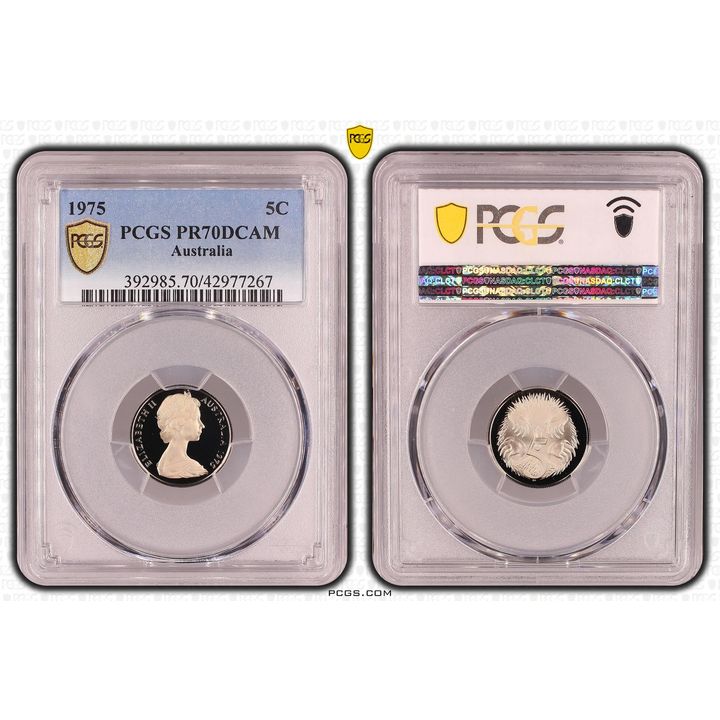 Elizabeth II, Five Cent, PR70DCAM , 1975 PCGS POP - 12/0