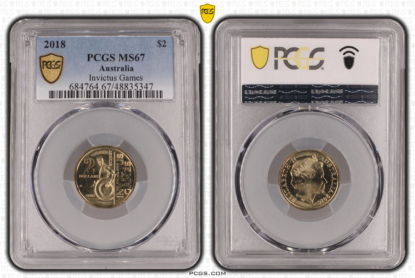 Elizabeth II, Invictus Games , Two Dollar, 2018, PCGS MS67