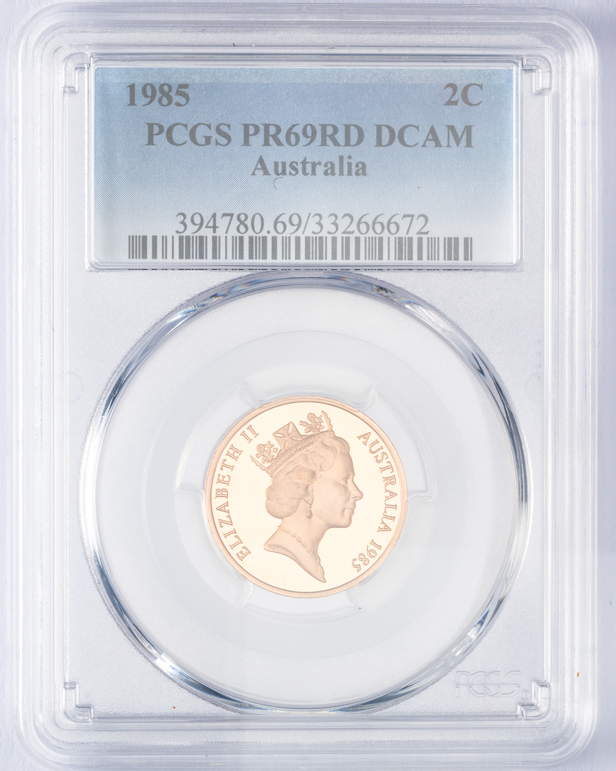 Elizabeth II, Two Cent, 1985, PCGS PR69DCAM
